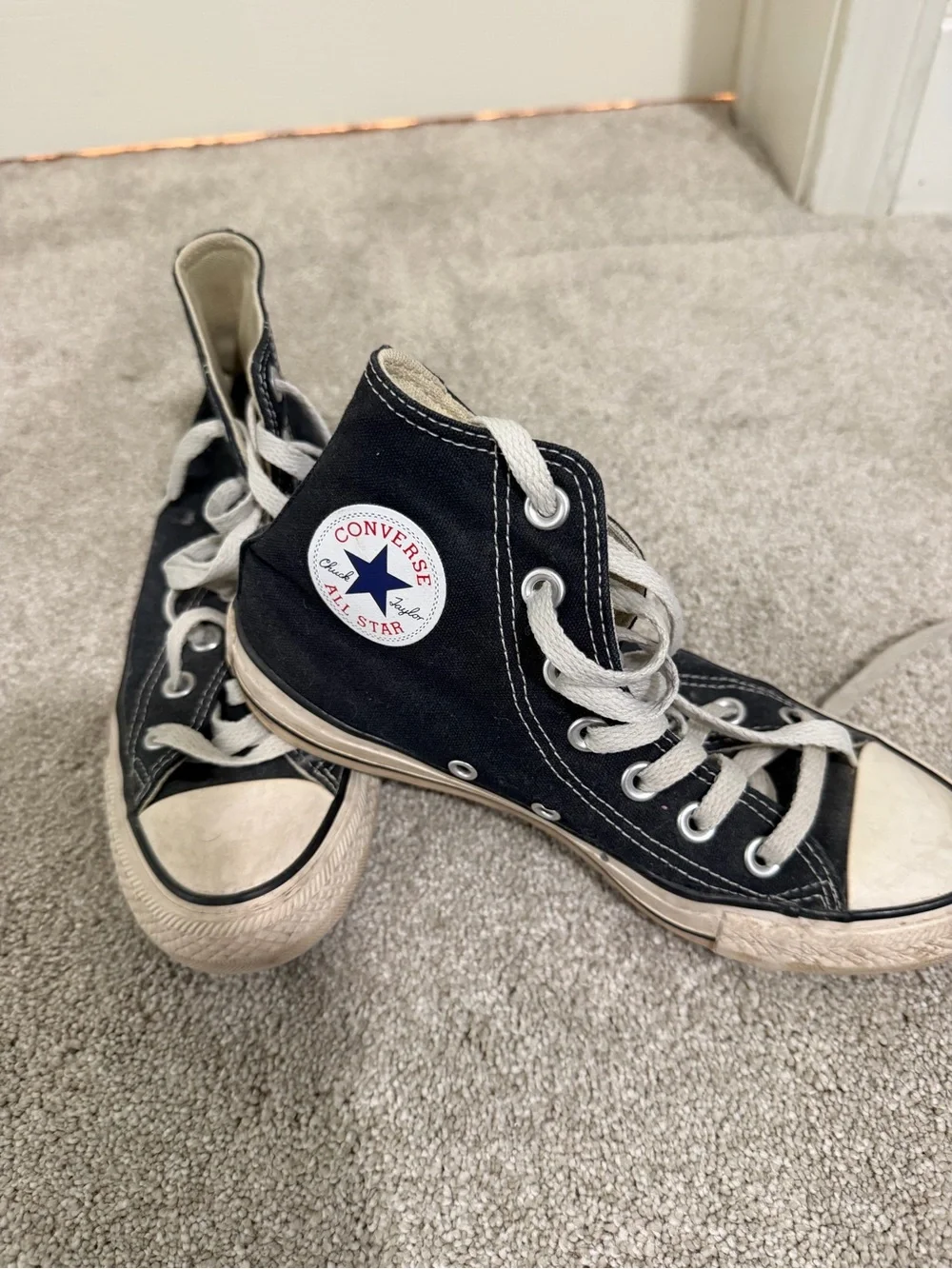 Converse Black High-Top Kids Sneakers with White Accents